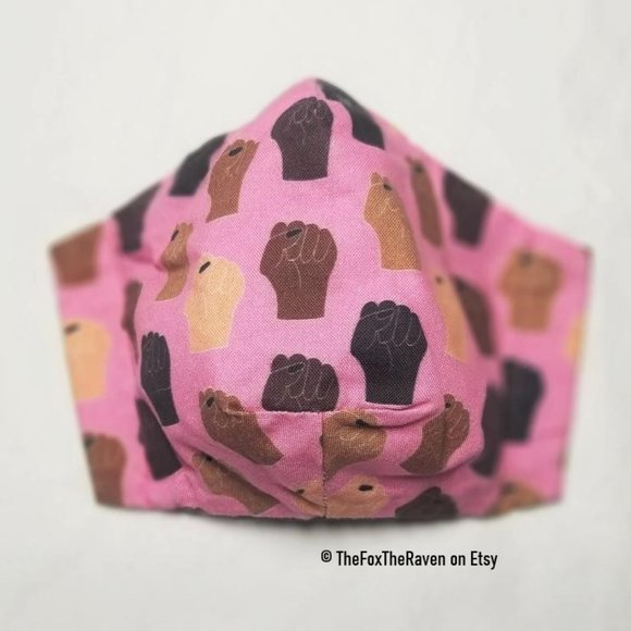 Black Lives Matter Fitted Face Mask - Picture 9 of 14